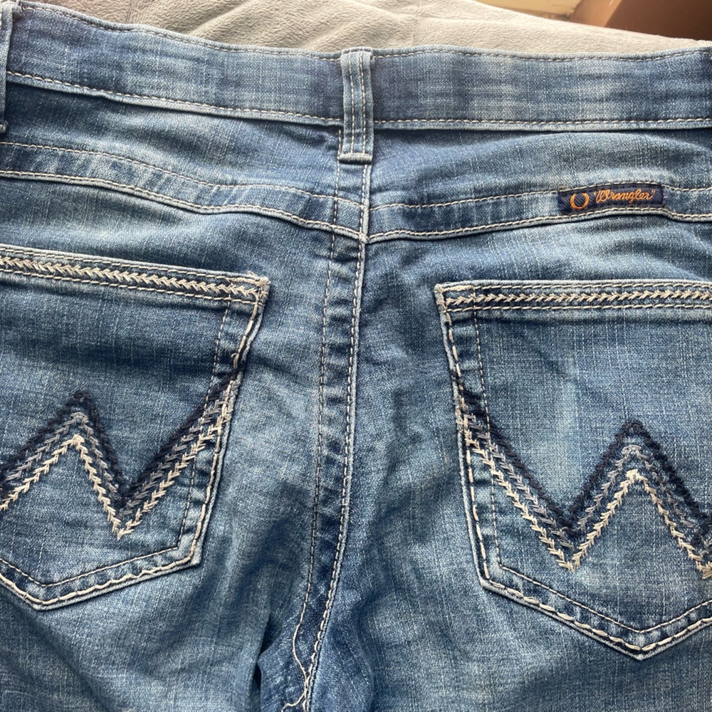 Wrangler Light Blue Denim with Zigzag Stitching